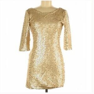 LoveTease gold sequin mini dress size S